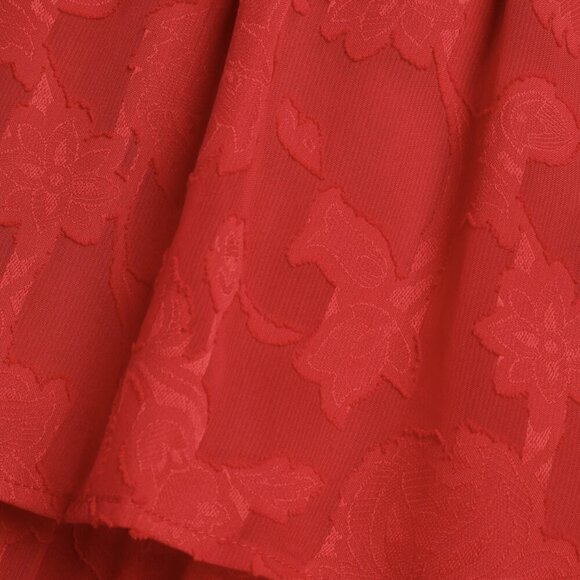 NWT Lulus Grace and Beauty Red Burnout Floral Print Tiered Dress - Picture 5 of 8